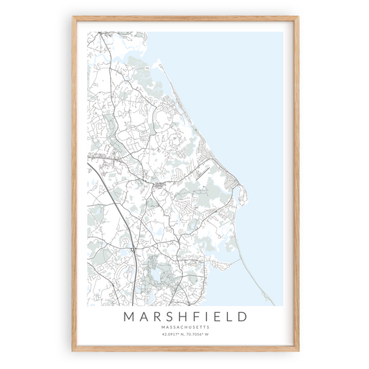 Marshfield Massachusetts Map Print