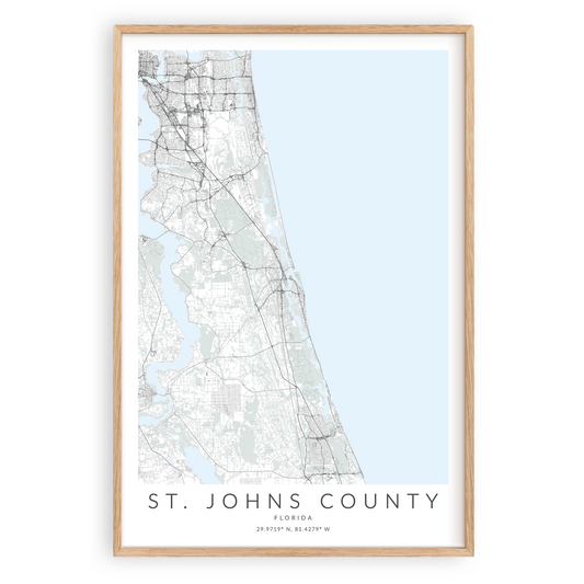 st. johns county florida map poster
