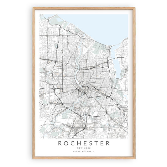rochester new york map print