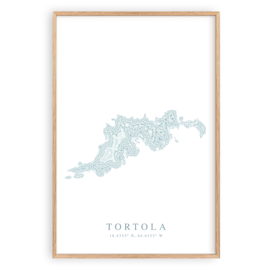 tortola british virgin islands map print in wood frame