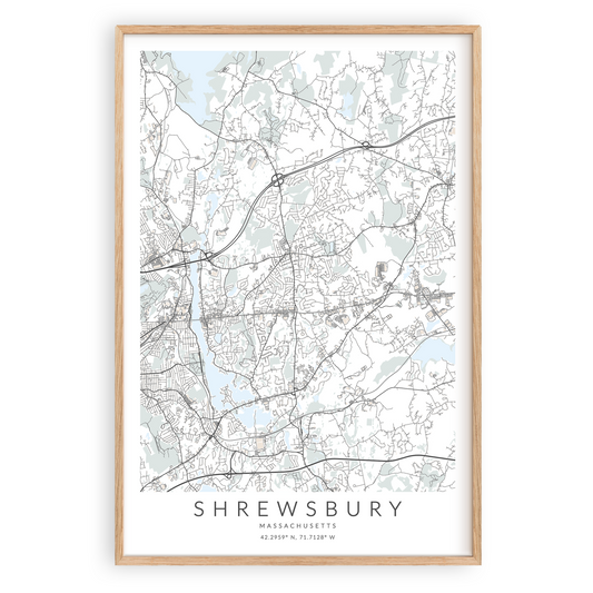 Shrewsbury Map Print