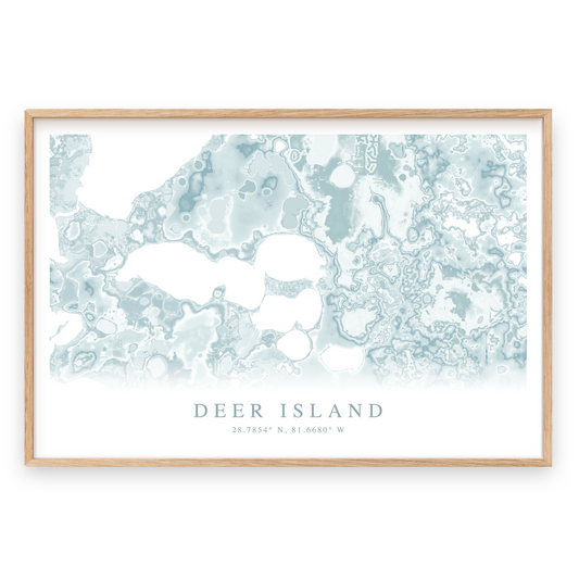 Deer Island Map Print Landscape
