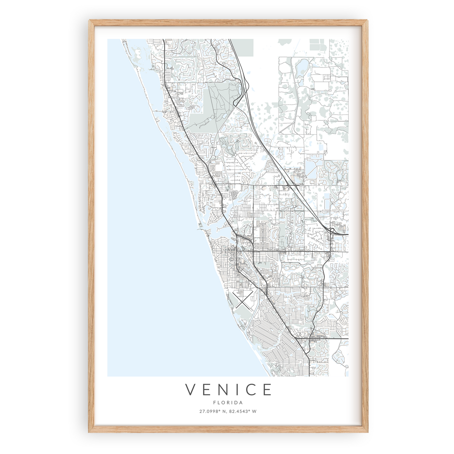 Venice Florida Map Print