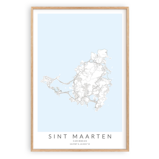 Sint Maarten Map Print