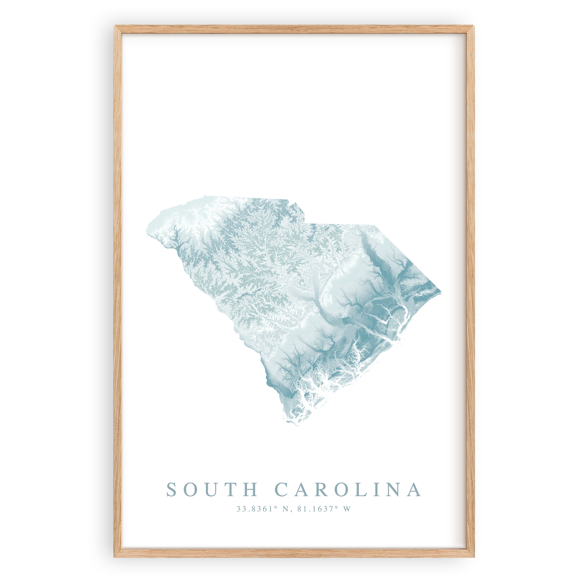 south carolina state map print