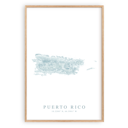 Puerto Rico Map Print