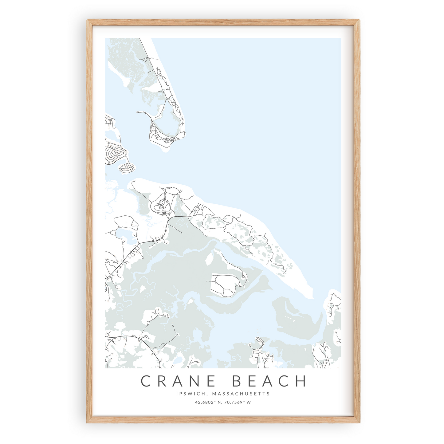 Crane Beach Map Print