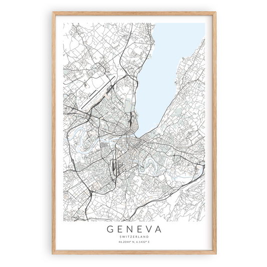 geneva switzerland map print