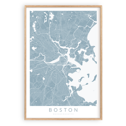 boston map print framed