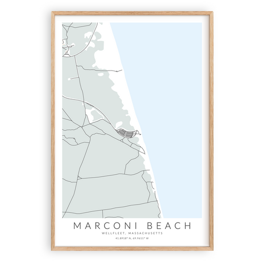 Marconi Beach Map Print