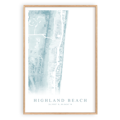 Highland Beach Map Print