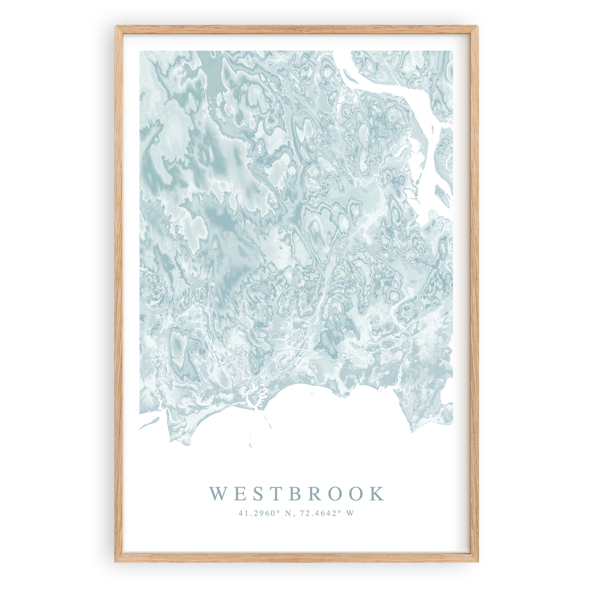 westbrook connecticut map poster in wood frame