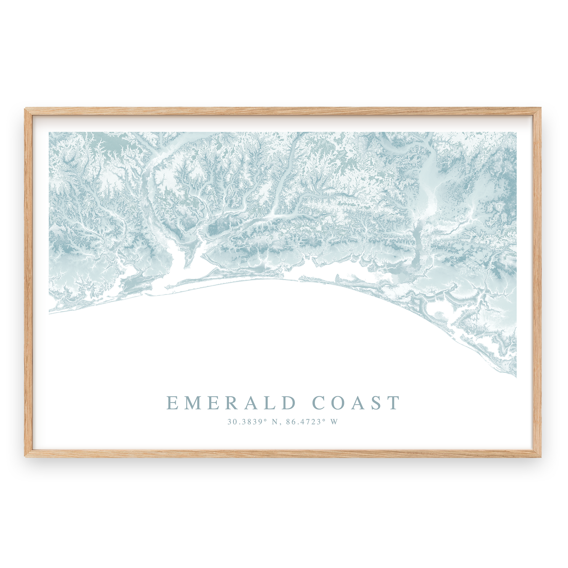 Emerald Coast Map Print - 11x14
