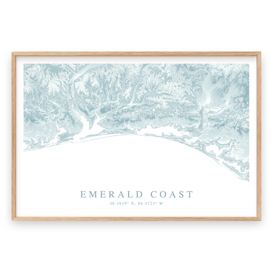 emerald coast florida map poster