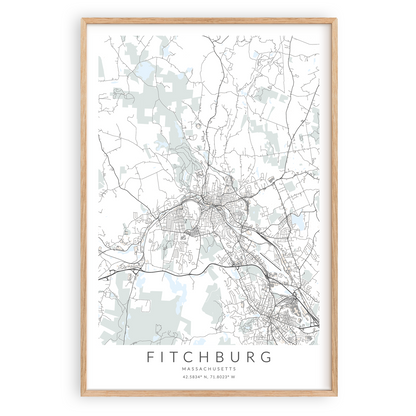 Fitchburg Map Print
