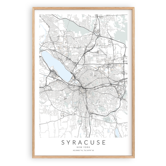 syracuse new york map poster