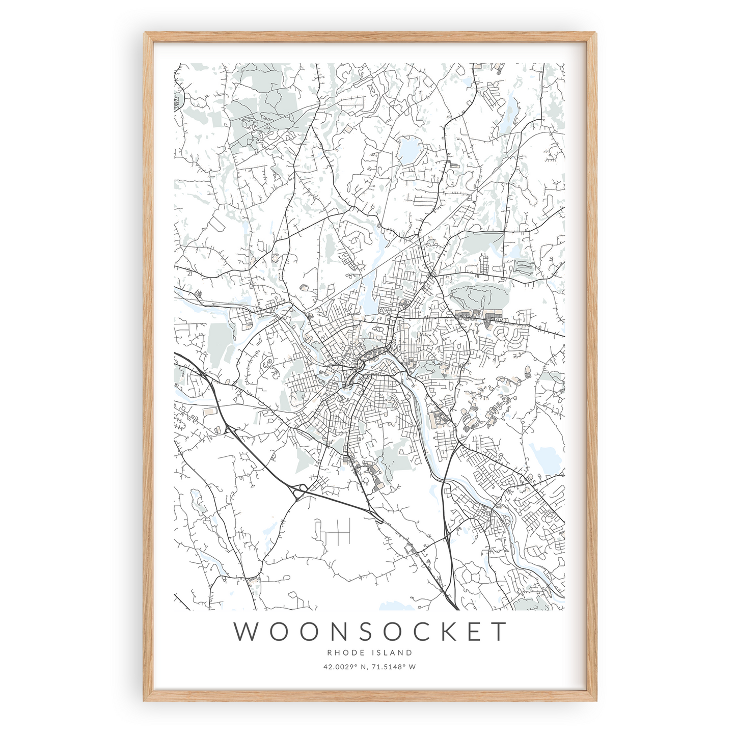 Woonsocket Map Print