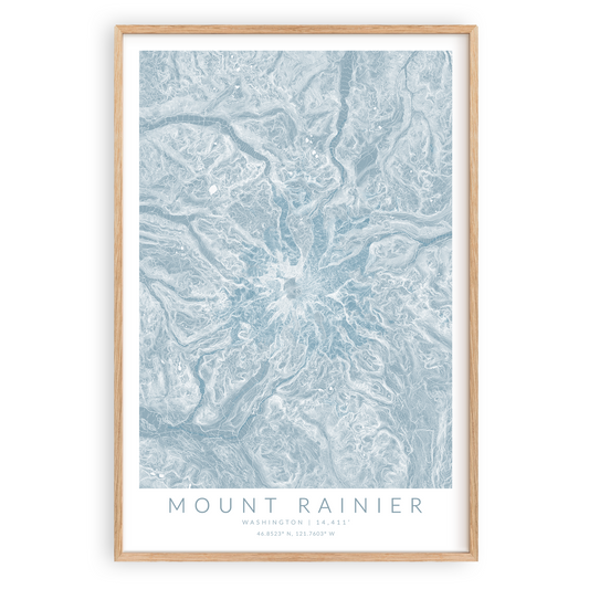 Mount Rainier Map Print