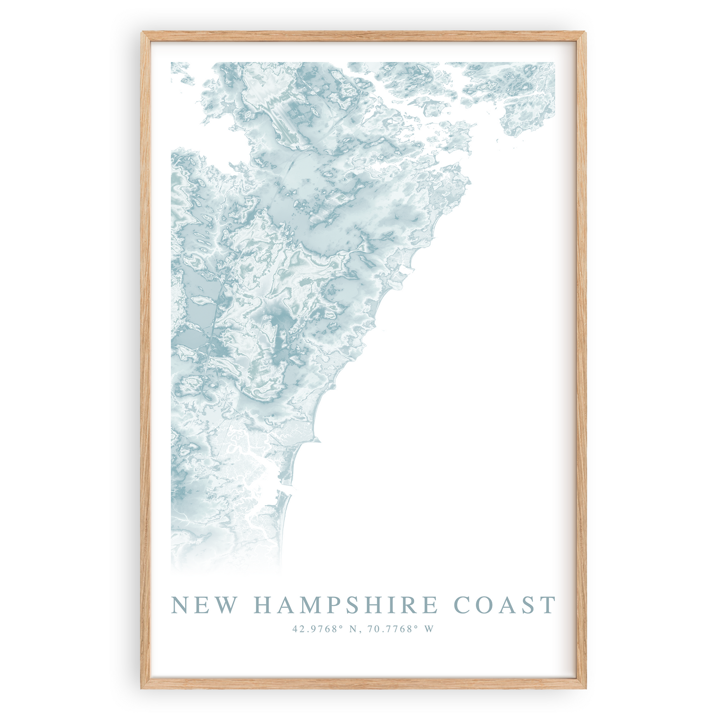 new hampshire coast map print