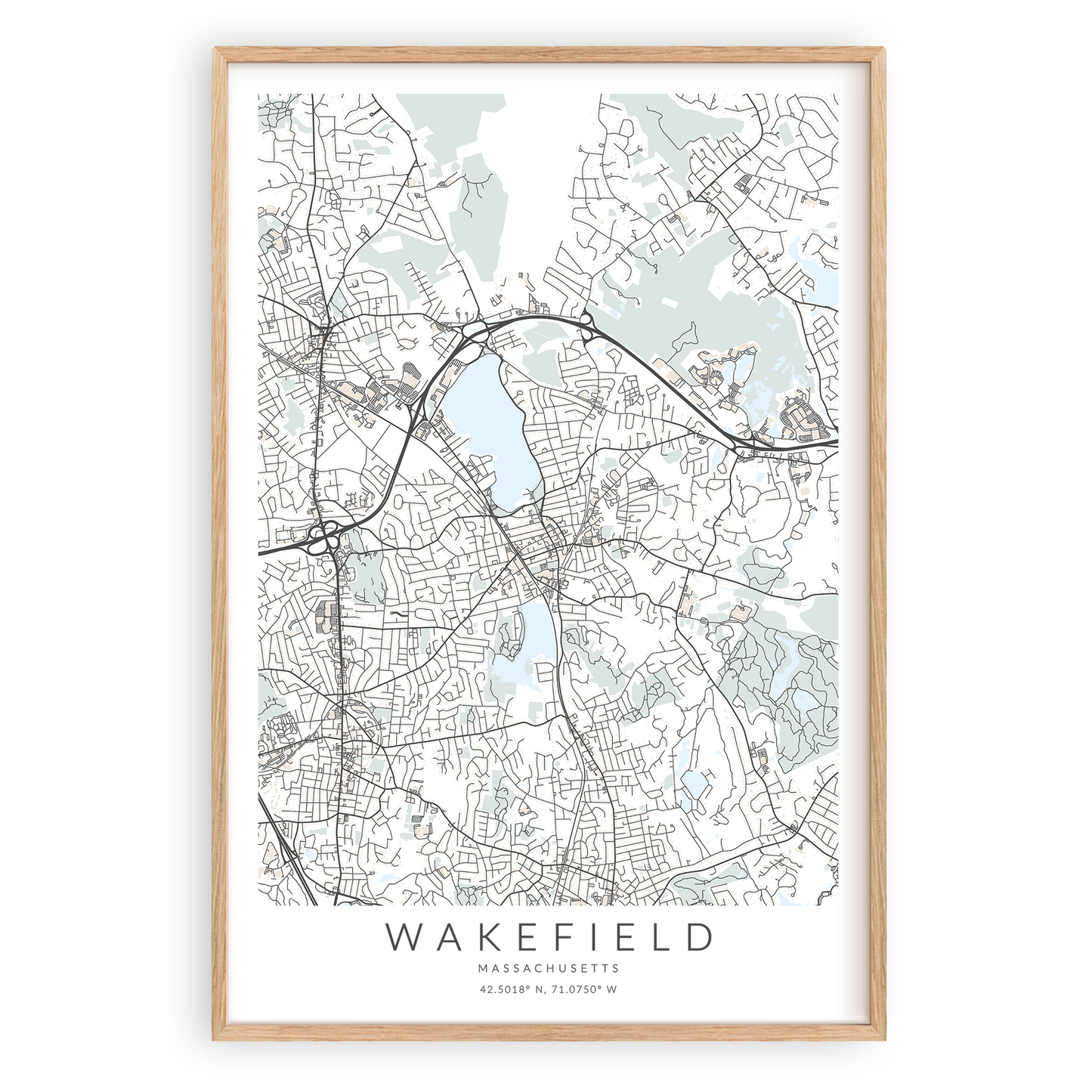 Wakefield Massachusetts Map Print
