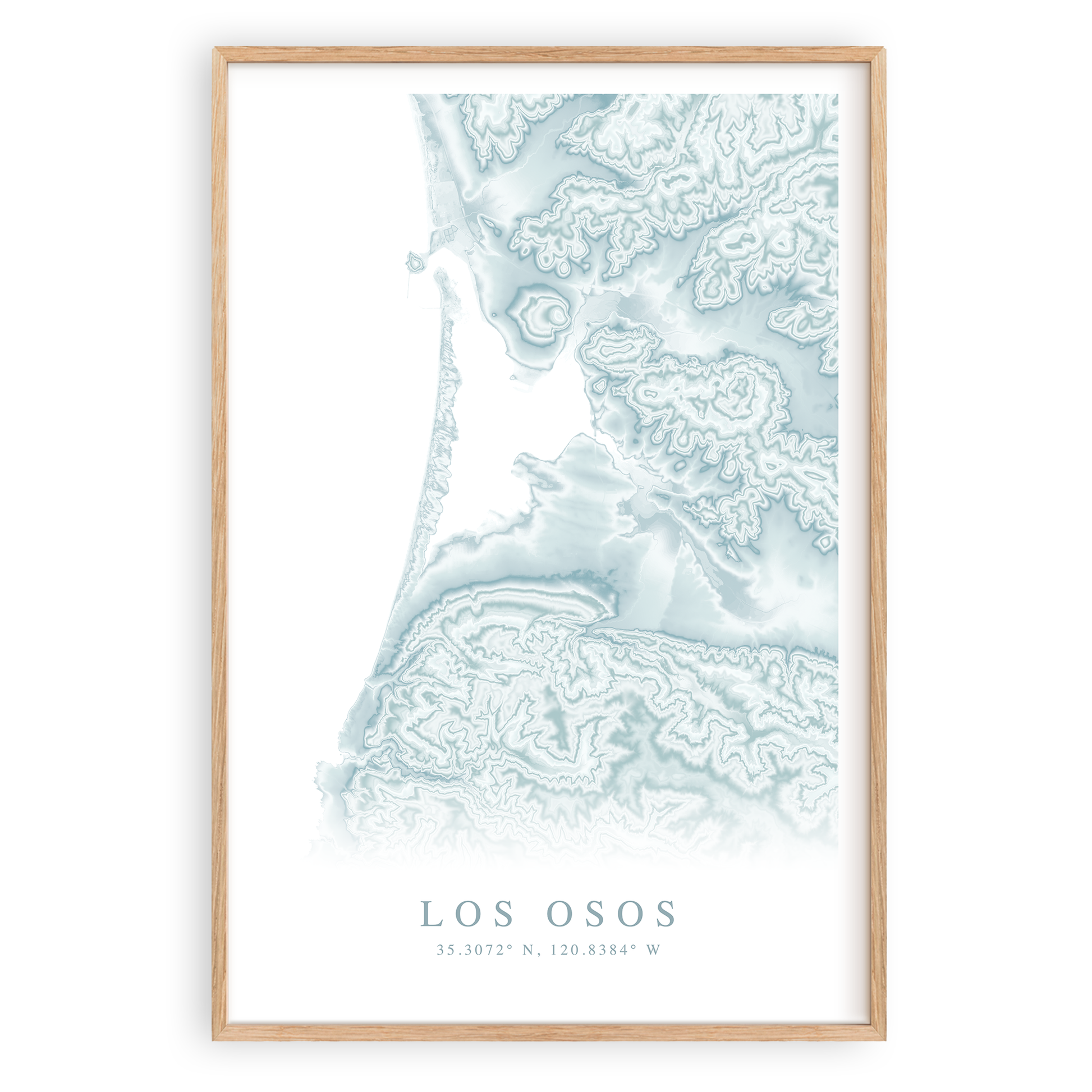 los osos california map print in wood frame