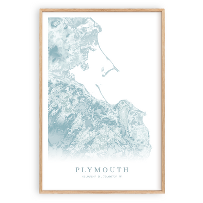 plymouth massachusetts map print