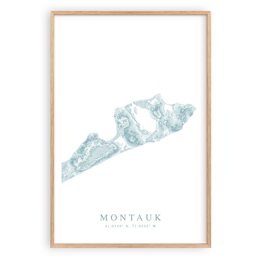 montauk new york map print