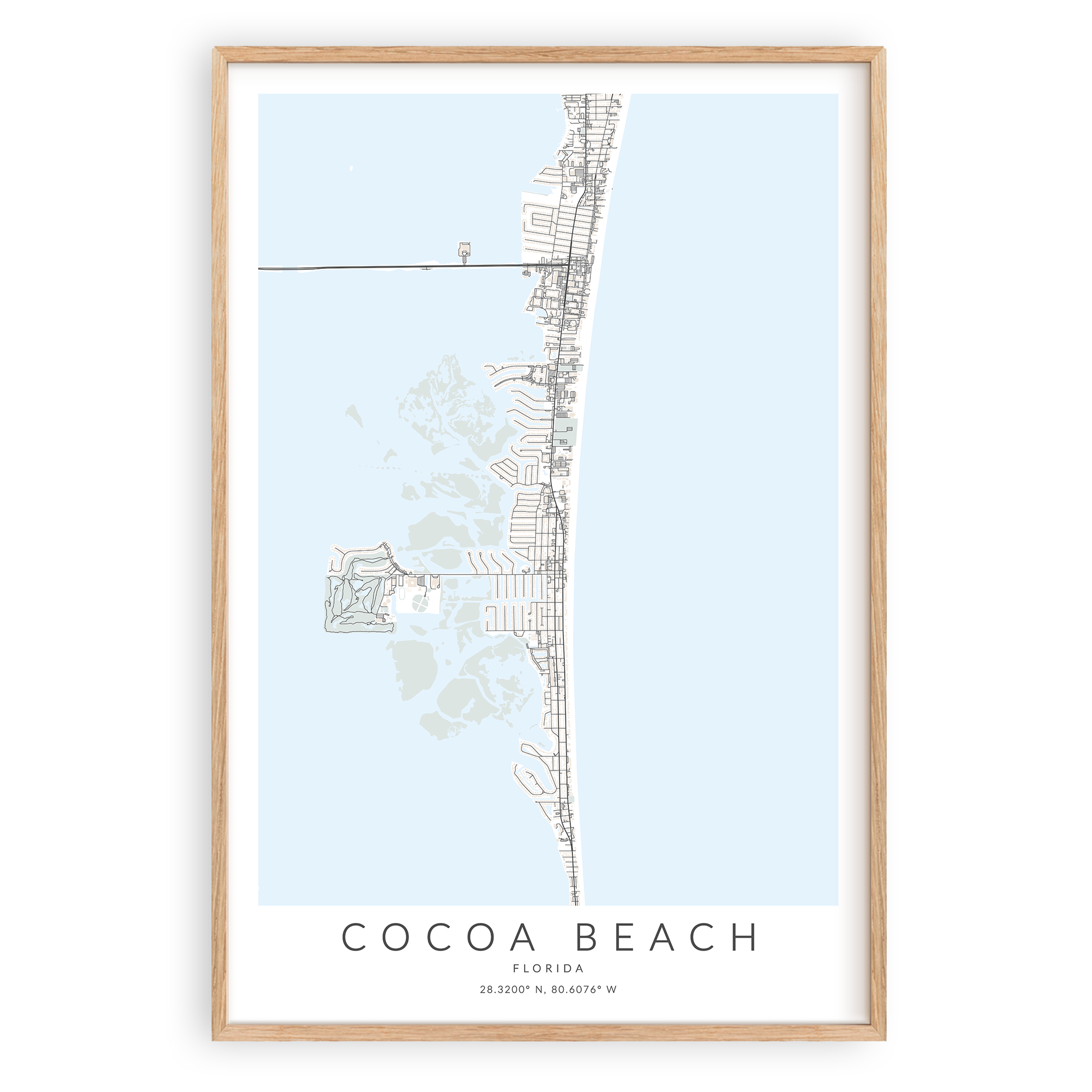Cocoa Beach Map Print – VirtualMap