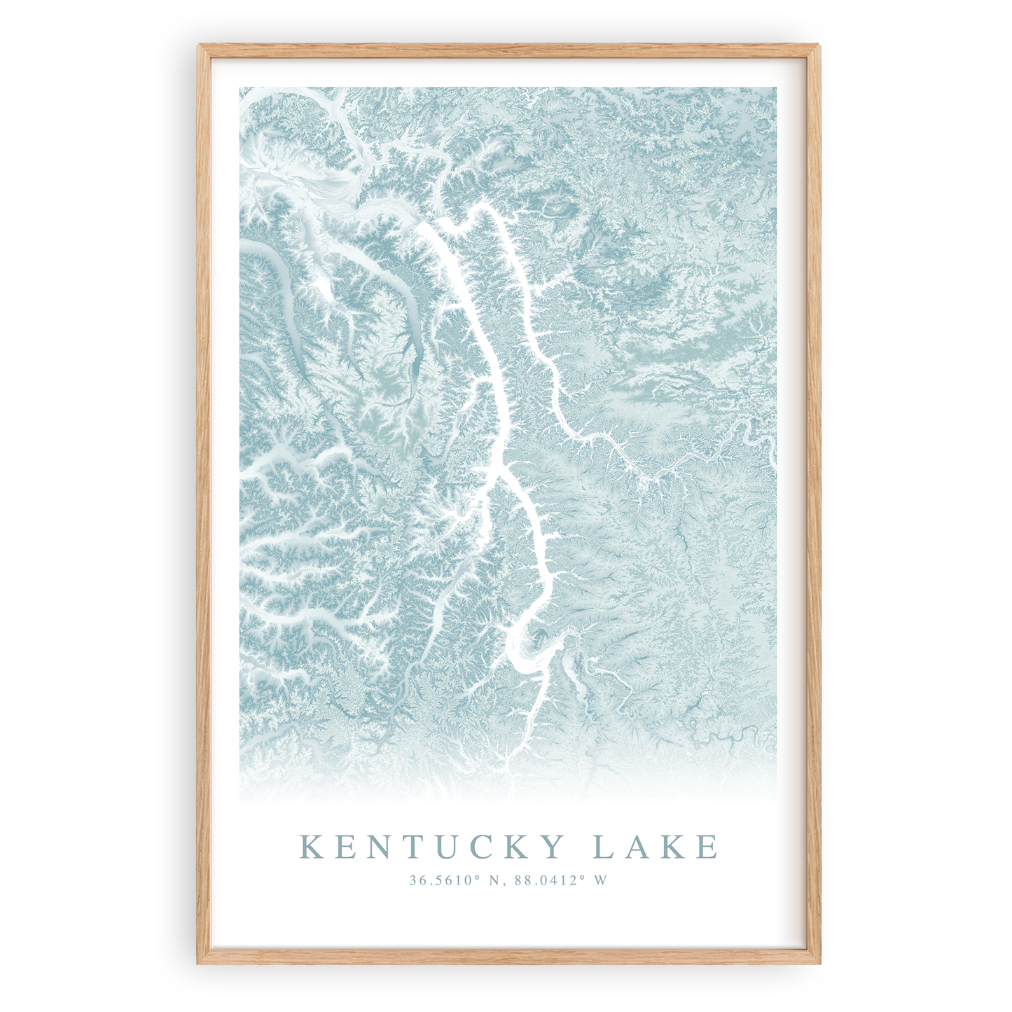 kentucky lake map print in wood frame