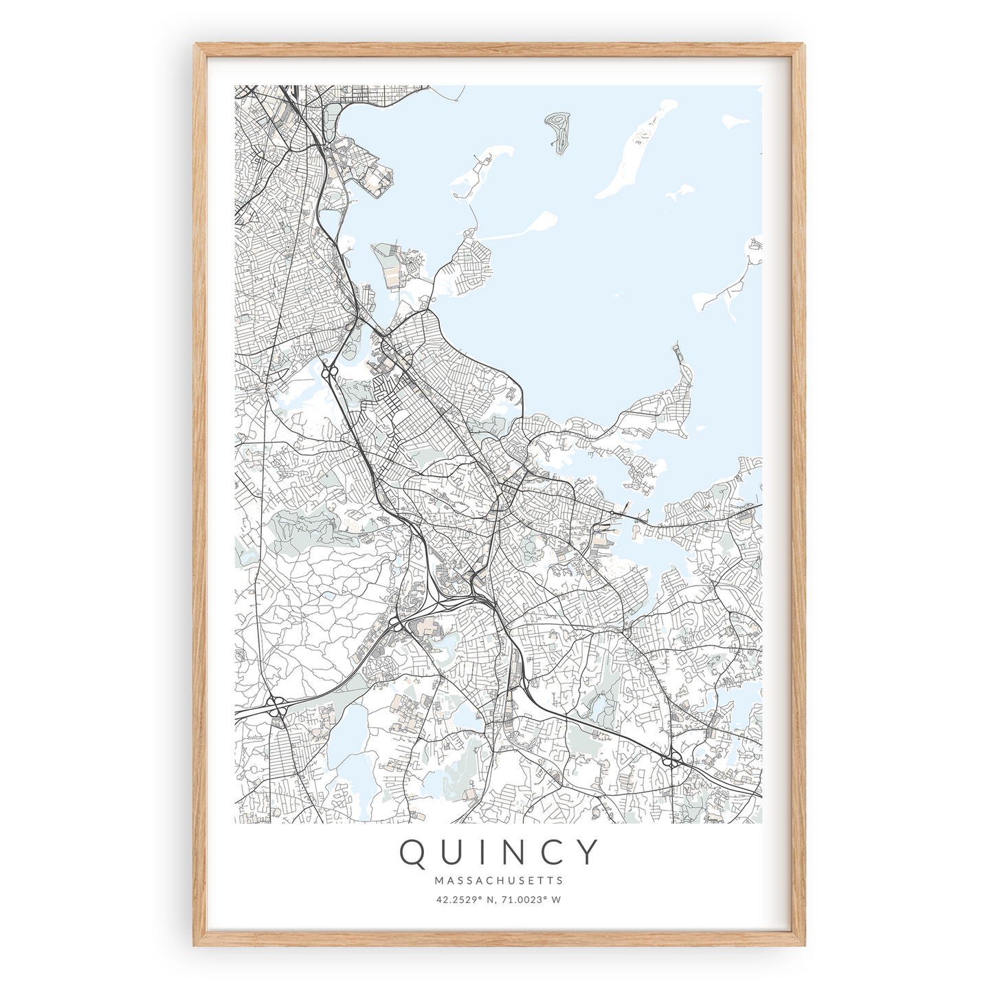 Quincy Massachusetts Map Print
