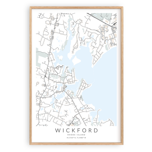 wickford rhode island map print