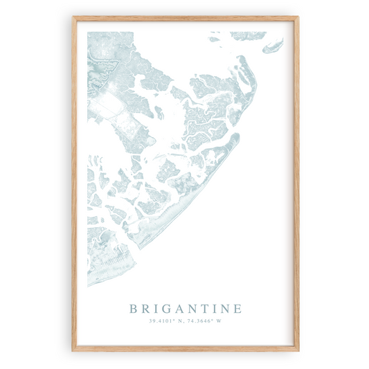 brigantine new jersey map print