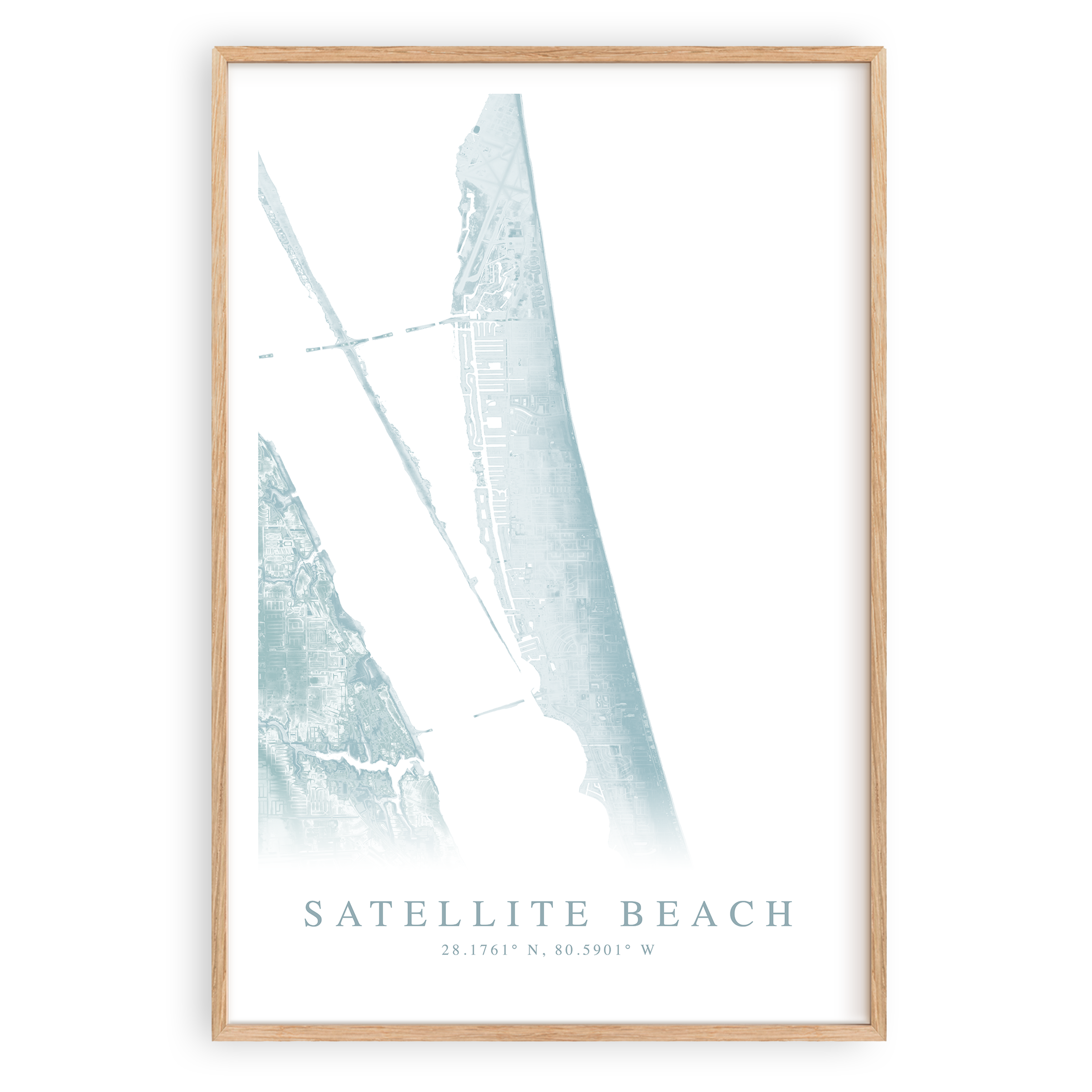 Octagonal Beach Map Satellite Beach Map Print – VirtualMap