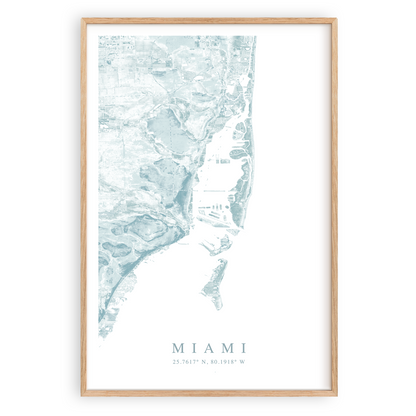 miami florida map poster