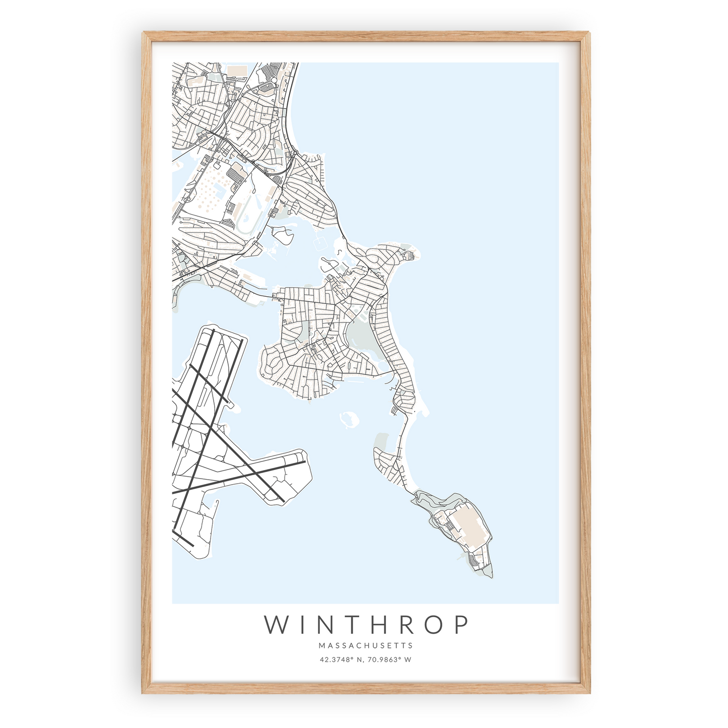 Winthrop Massachusetts Map Print