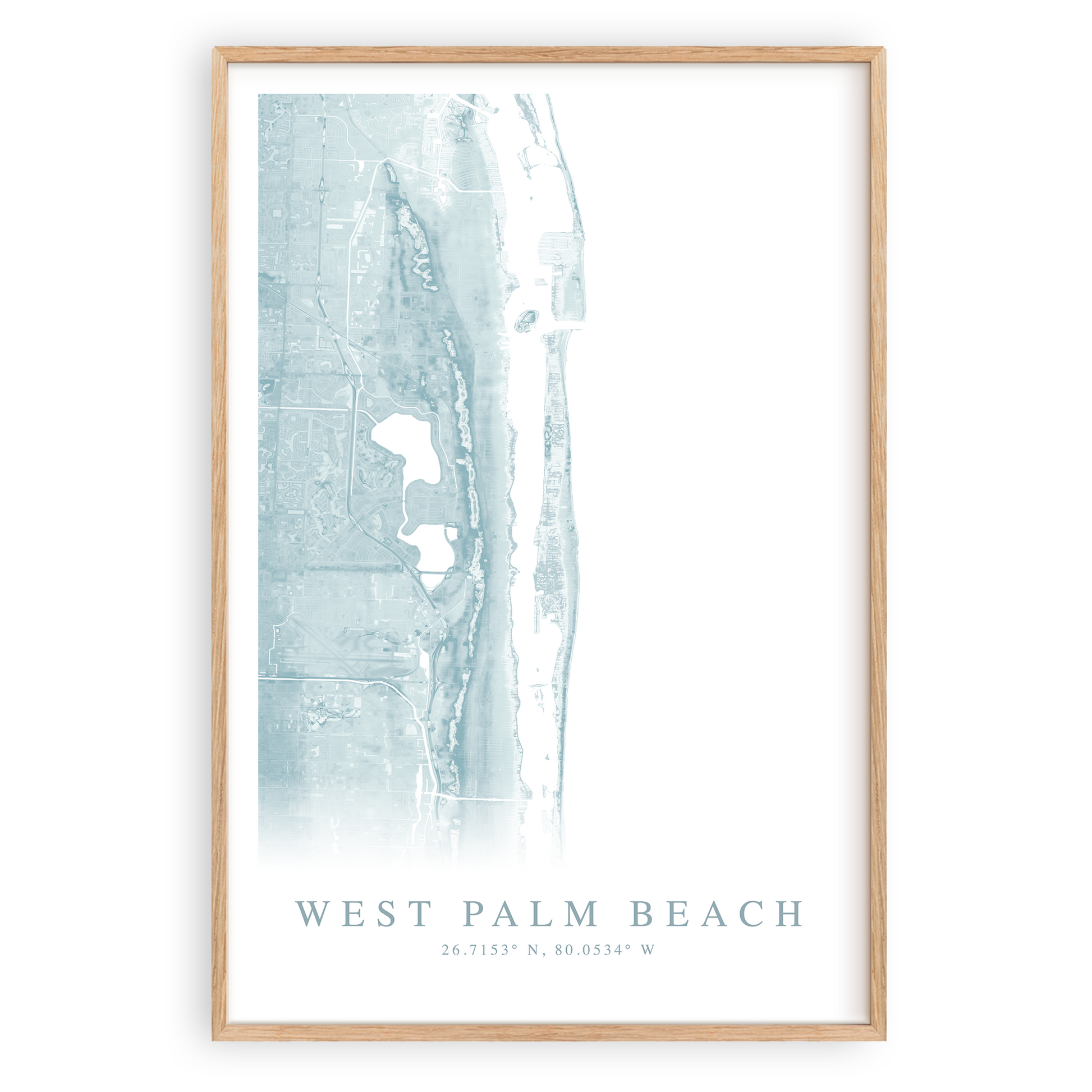 west palm beach florida map poster