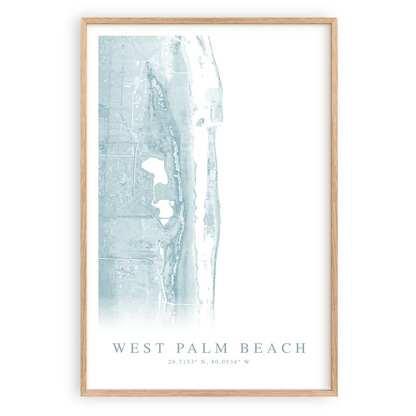 west palm beach florida map poster