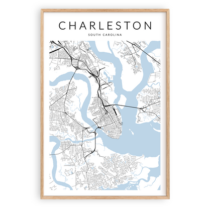 Charleston South Carolina Map Print