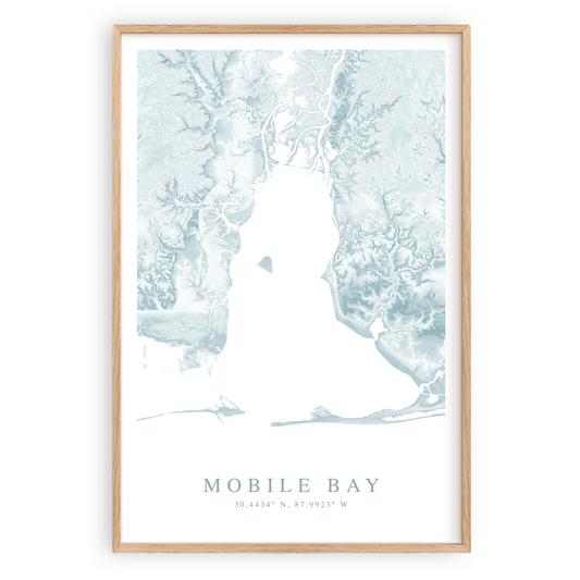 mobile bay alabama map print