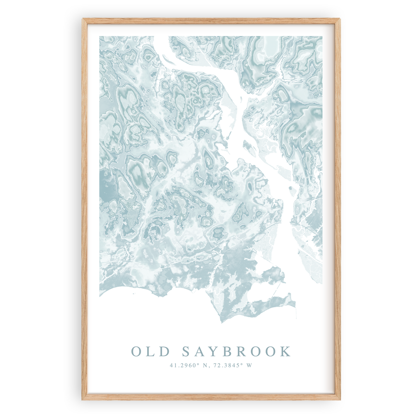 old saybrook connecticut map poster in wood frame