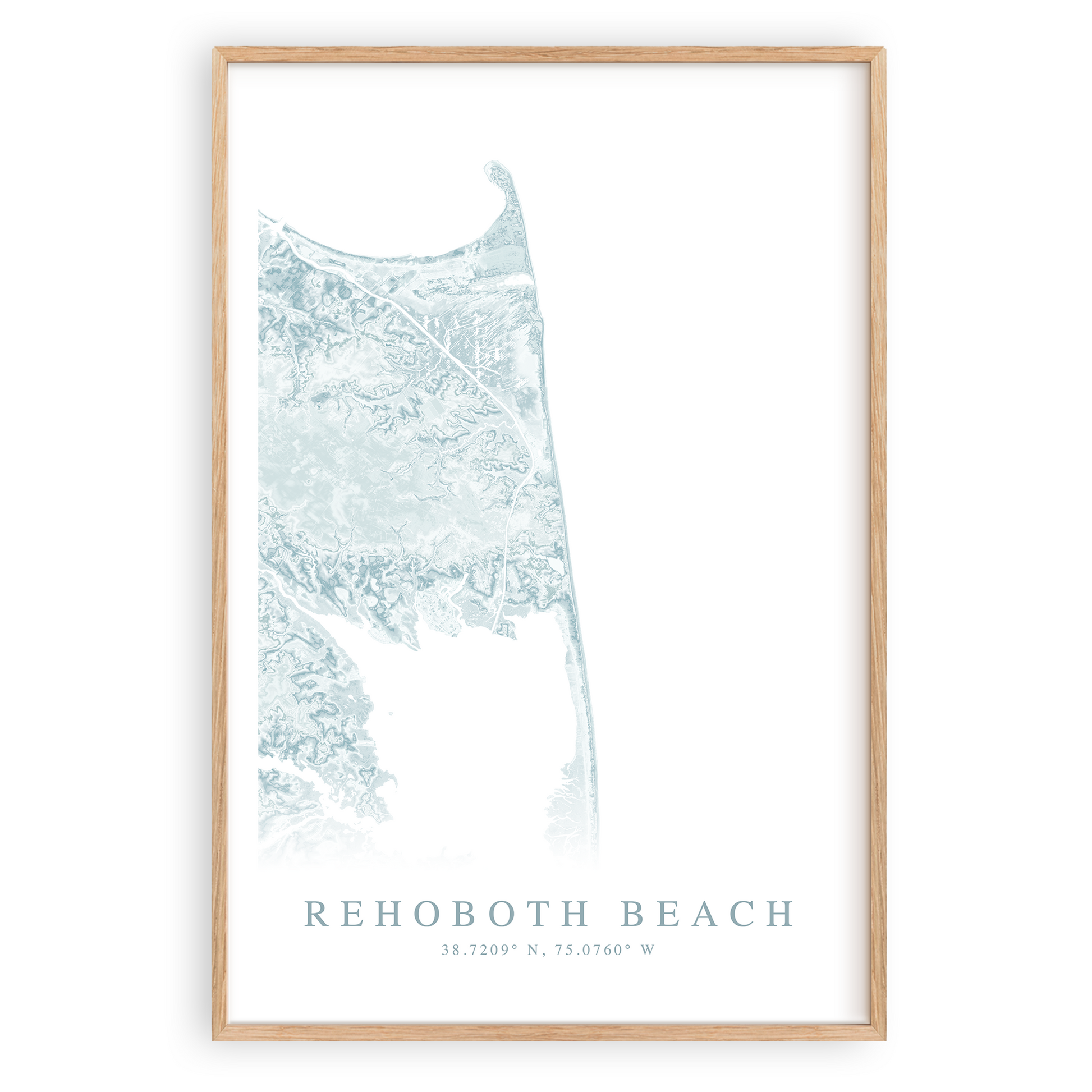 rehoboth beach delaware map print