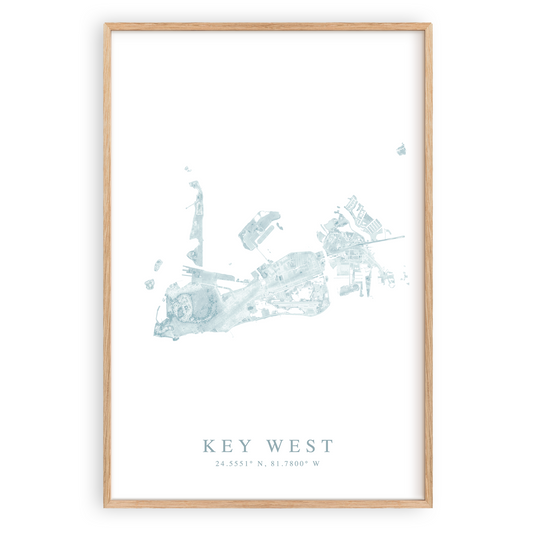 key west florida map print
