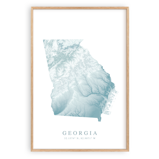 georgia state map print