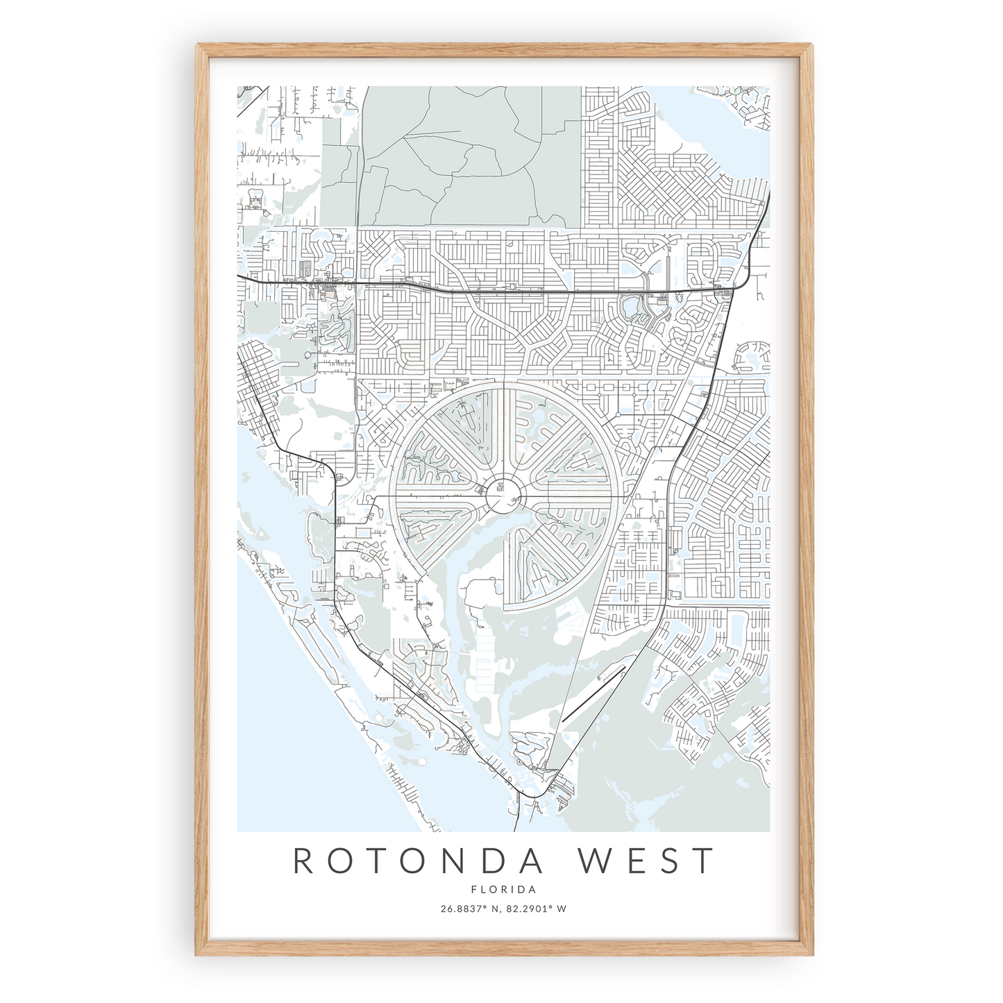 rotonda west florida map print