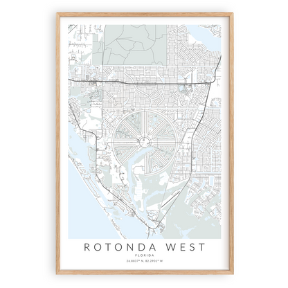rotonda west florida map print