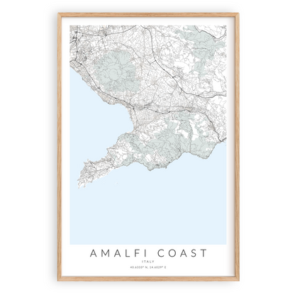 Amalfi Coast Map Print