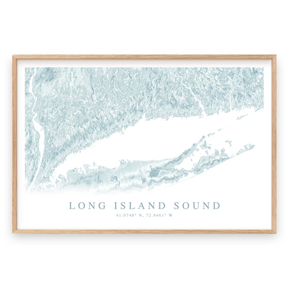 long island sound map print