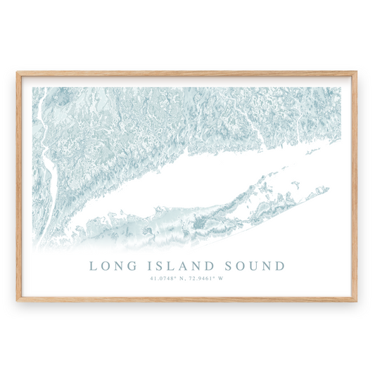long island sound map print