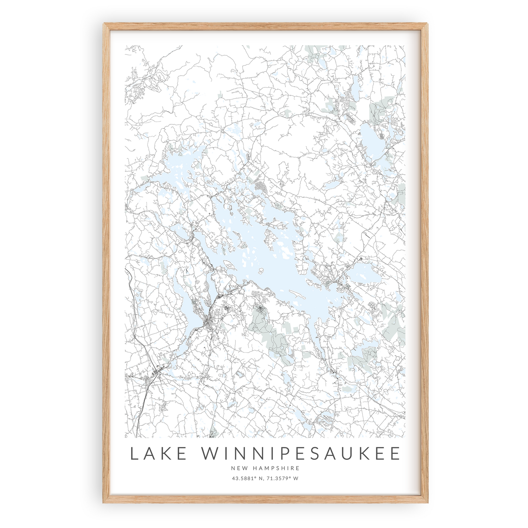 Lake Winnipesaukee Map Print VirtualMap