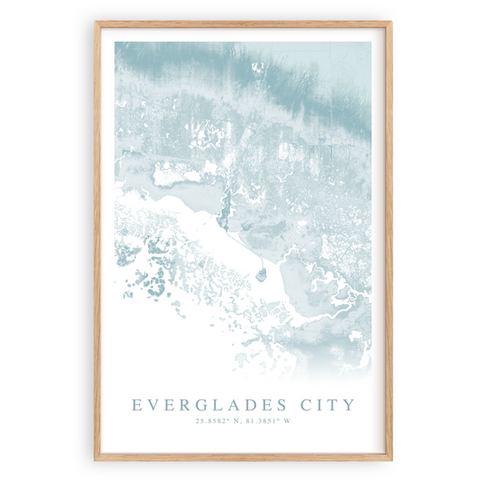 everglades city map print